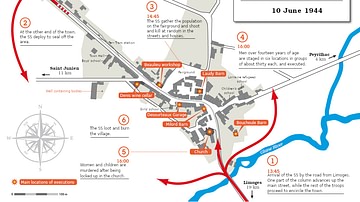 Map of the Oradour-sur-Glane Massacre