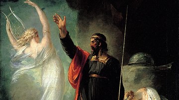 Prospero Speaks with Ariel as Miranda Sleeps