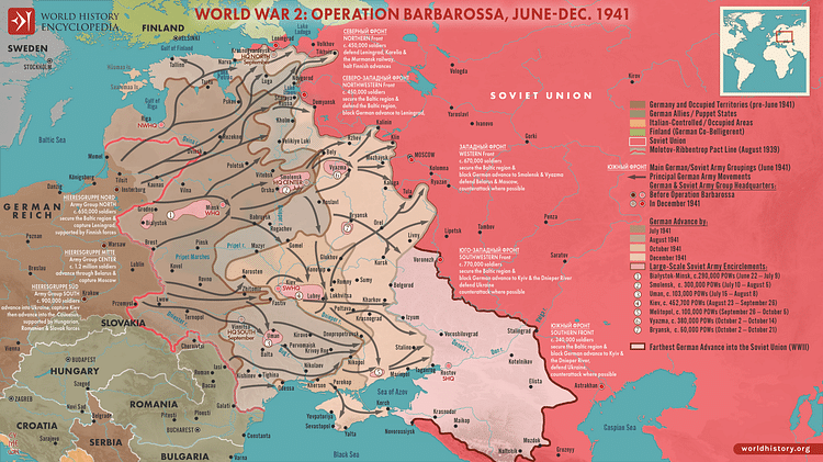 Map of Operation Barbarossa
