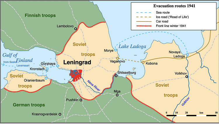 Map of the Siege of Leningrad